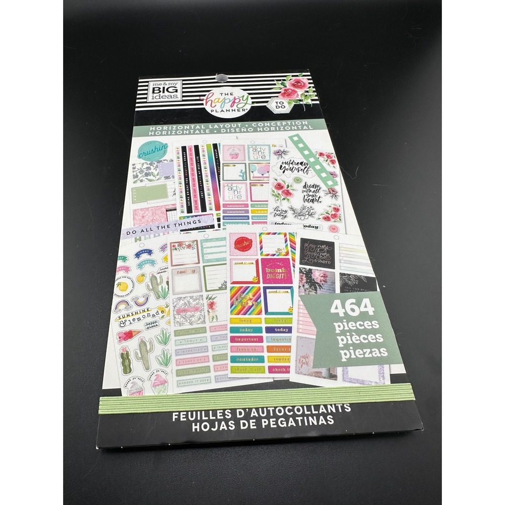 Erin Condren The Happy Planner Sticker Book horizontal layout 464 pieces 97% com